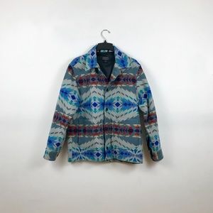 Pendleton Blue Tribal Hawkeye Wool Shirt Jacket